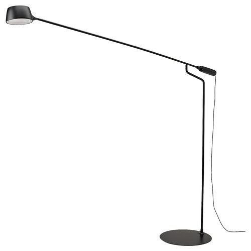 VÅGHÖJD LED floor lamp, dimmable black