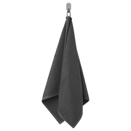 VÅGSJÖN Hand towel, dark grey, 50x100 cm