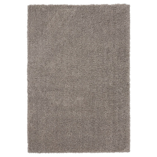 VINDEBÄK Rug, high pile, light beige, 133x195 cm