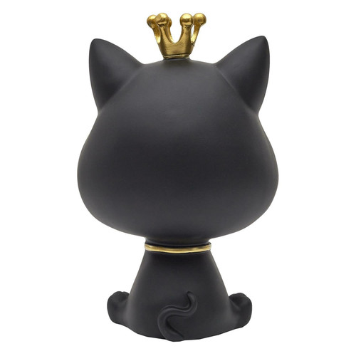 Decorative Figure with Storage Cat, black/gold