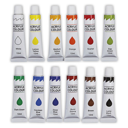 Titanum Acrylic Paints 12 Colours