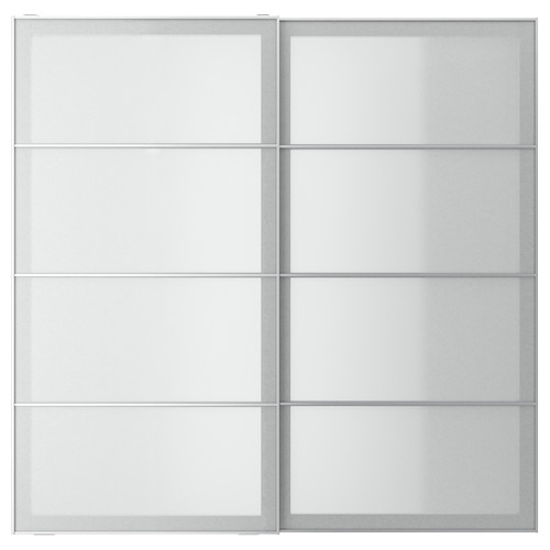 SVARTISDAL Pair of sliding doors, white paper effect, 200x201 cm