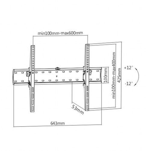 Gembird TV Wall Mount, tilt, 37-70" 40kg