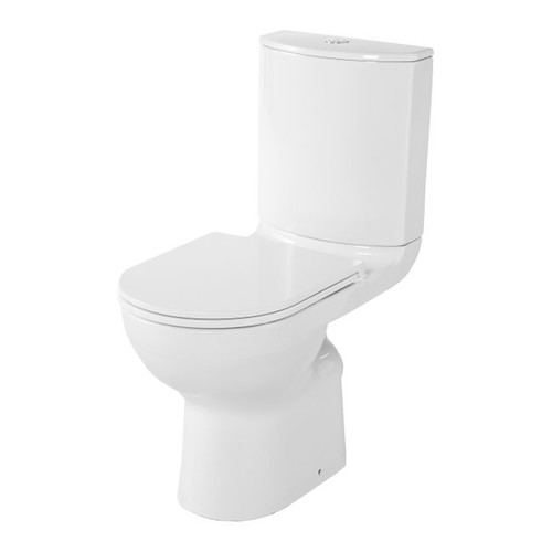 GoodHome Close-coupled Rimless Toilet with Soft Close Seat Cavally Slim 3/6L, horizontal