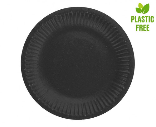 Party Paper Plate 18cm 6pcs, black