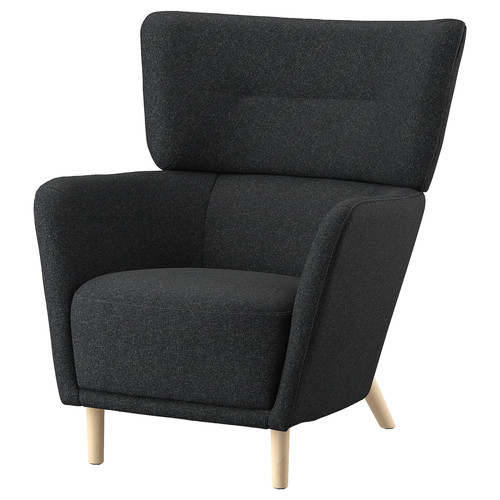 OSKARSHAMN Wing chair, Gunnared black-grey