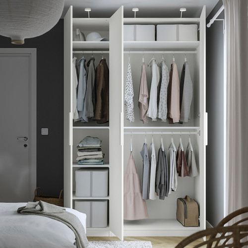 PAX / FORSAND Wardrobe combination, white/white, 150x60x236 cm