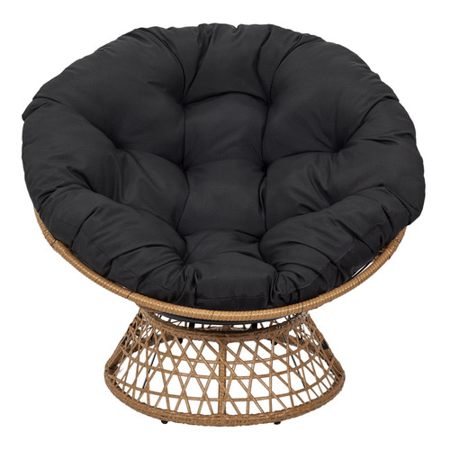 Outdoor Armchair Cancun, swivel, black, natural