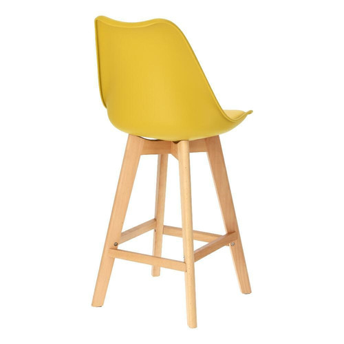 Bar Stool Norden Wood, low, PP, yellow