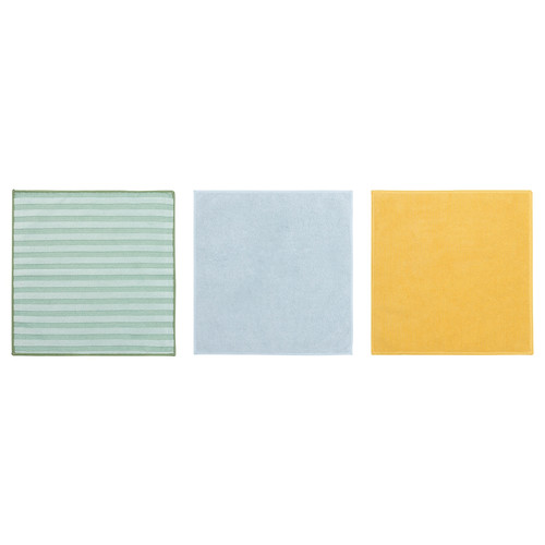 PEPPRIG Microfiber cloth, green blue/yellow, 28x28 cm