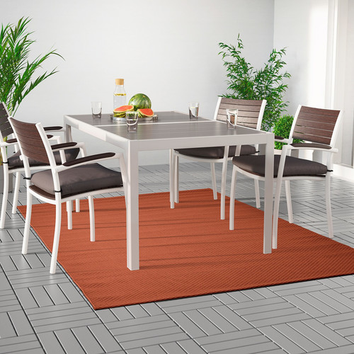 MORUM Rug flatwoven, in/outdoor, rust, 160x230 cm