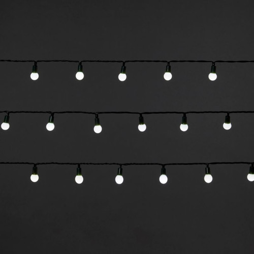 Christmas Lights 120 LED, balls, cool white, in-/outdoor