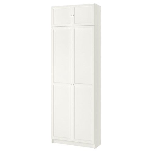 BILLY / OXBERG Bookcase w height extension ut/drs, white, 80x30x237 cm