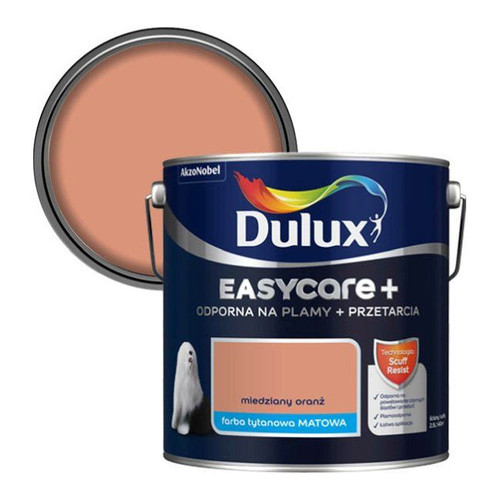 Dulux EasyCare+ Washable Durable Matt Paint 2.5l copper orange