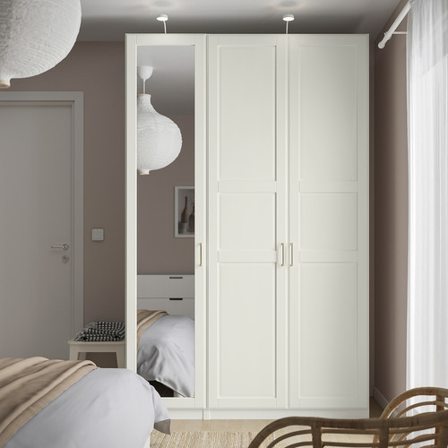 PAX / TYSSEDAL Wardrobe combination, white/mirror glass, 150x60x236 cm