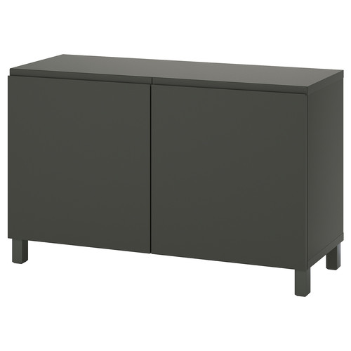 BESTÅ Storage combination with doors, dark grey/Västerviken/Stubbarp dark grey, 120x42x74 cm