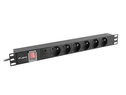 Lanberg PDU 1U 16A 2m 6x French Outlets PDU-06E-0200-BK