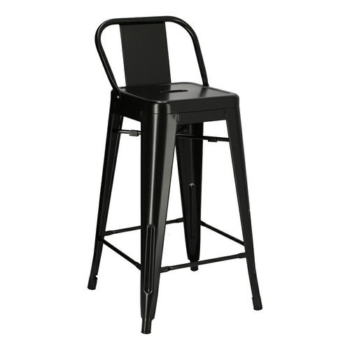 Bar Stool Paris Back Short 66cm, black