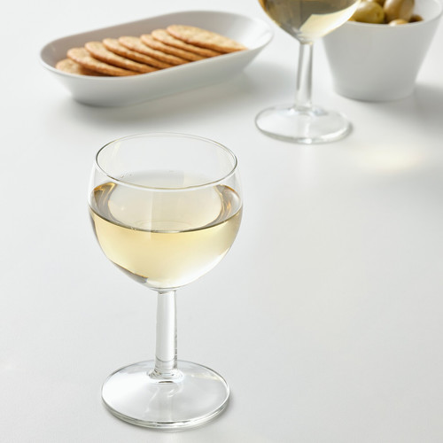 FÖRSIKTIGT Wine glass, clear glass, 16 cl, 6 pack