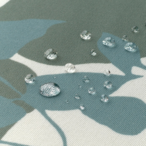RINGBUK Tablecloth, white green/blue/leaves, 145x320 cm