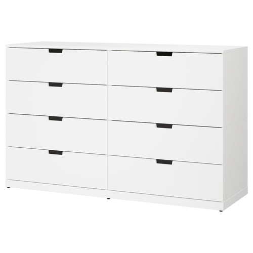 NORDLI Chest of 8 drawers, white, 160x99 cm