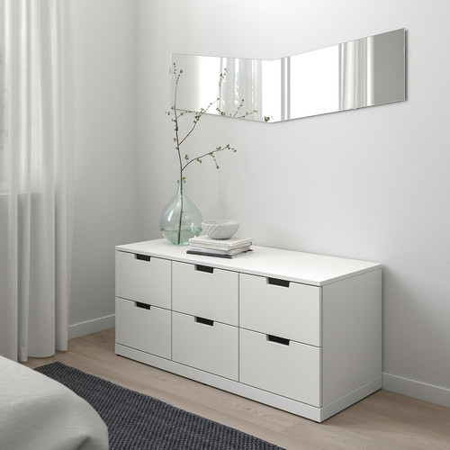 NORDLI Chest of 6 drawers, white, 120x54 cm