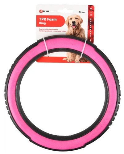 Flamingo Livia Dog Ring 24cm, raspberry, pink-black