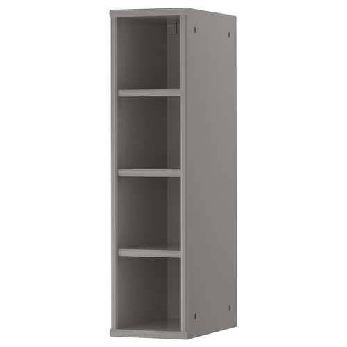 TORNVIKEN Open cabinet, grey, 20x37x80 cm