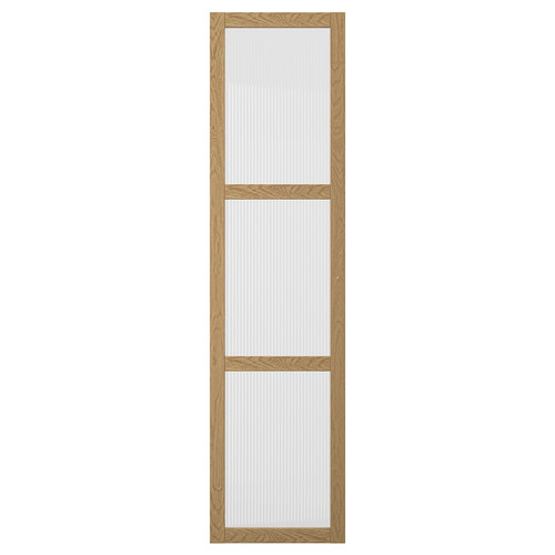 TONSTAD Door with hinges, oak veneer/glass, 50x195 cm