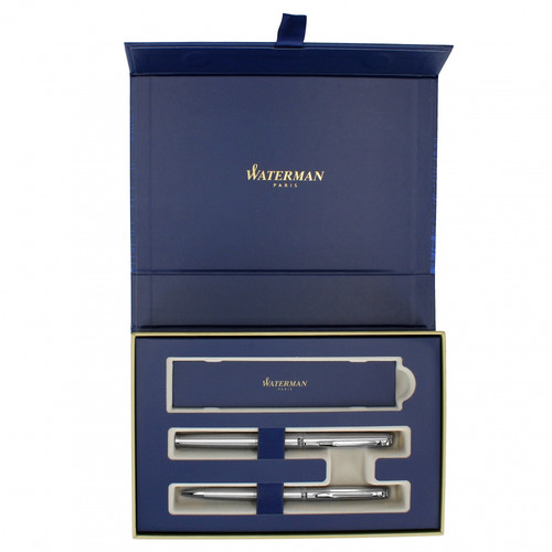 Waterman Gift Set Fountain Pen & Pen Hemisphere Steel CT 2022 ET/WAT/HCT