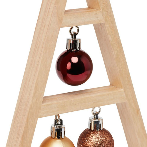 Christmas Tree Wooden Stand with Baubles