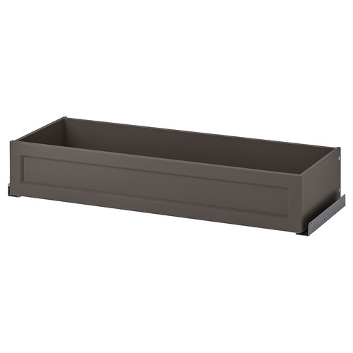 KOMPLEMENT Drawer with framed front, dark grey, 100x35 cm