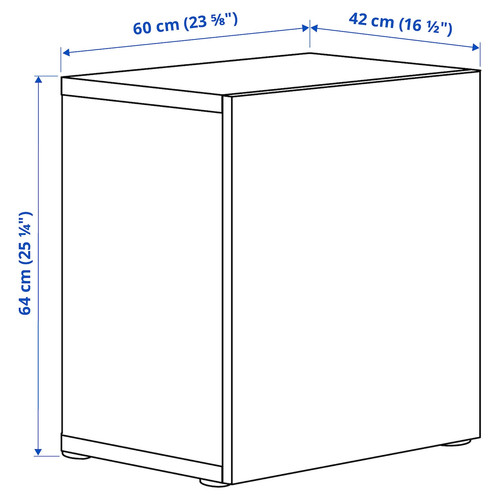 BESTÅ Wall-mounted cabinet combination, white/Ostvik white, 60x42x64 cm