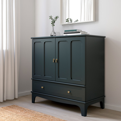 LOMMARP Cabinet, dark blue-green, 102x101 cm