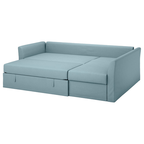 HOLMSUND Corner sofa-bed, Orrsta light blue, 230x90 cm