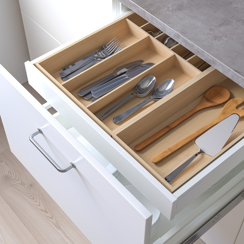 UPPDATERA Cutlery tray/utensil tray, light bamboo, 52x50 cm