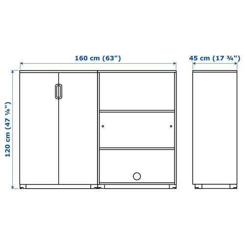 GALANT Storage combination, white, 160x120 cm