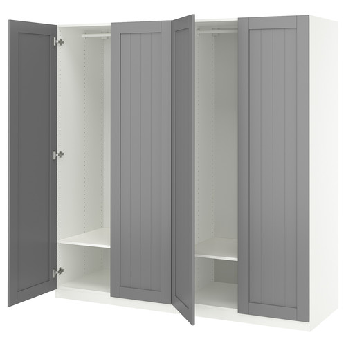 PAX / GULLABERG Wardrobe combination, white/grey, 200x60x201 cm