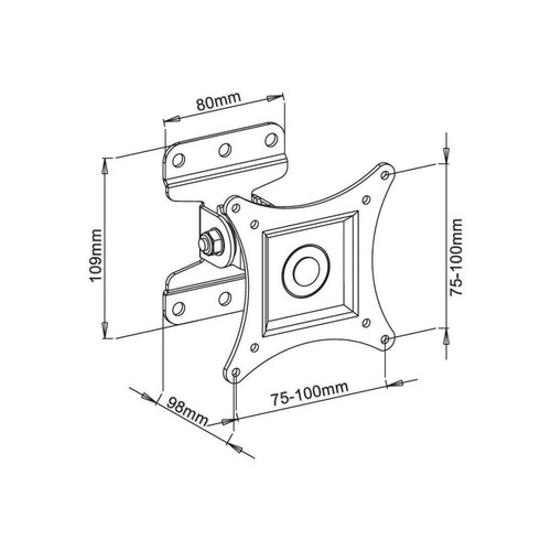 Techly Wall Support for LCD LED 13"-30" Full Motion, white