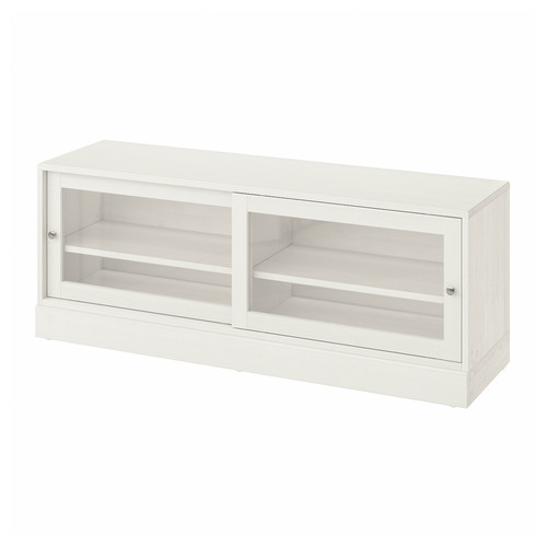 HAVSTA TV bench with plinth, white, 160x47x62 cm