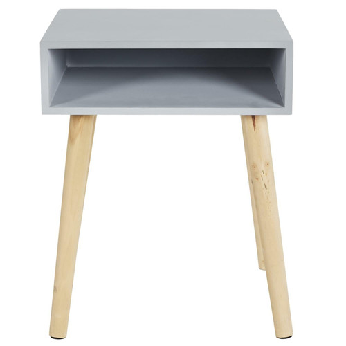 Bedside Table Nightstand Niche, grey/natural