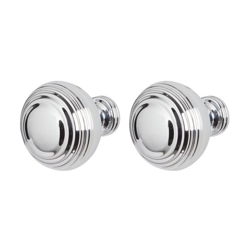 GoodHome Kitchen Cabinet Handle Garni, round pull, chrome effect, 32 mm, 2 pack