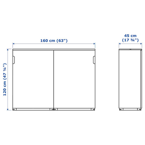 GALANT Cabinet with sliding doors, white, 160x120 cm