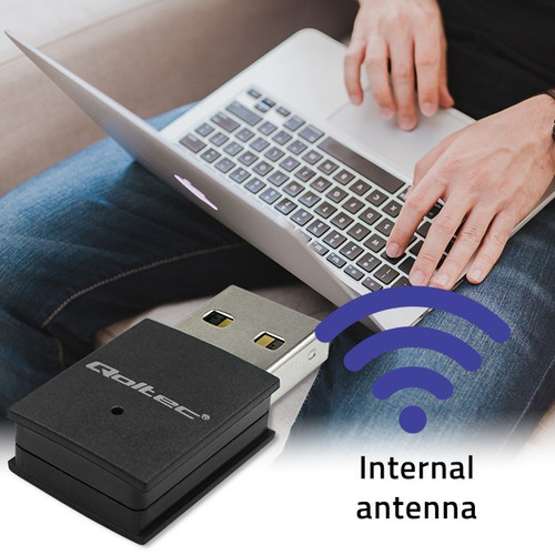 Qoltec Mini Adapter Wi-Fi, BT 4.0