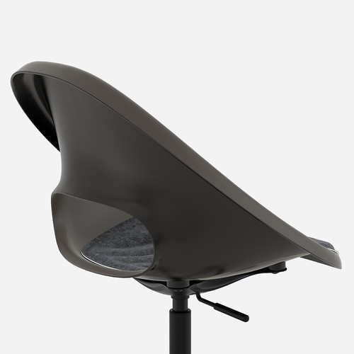 ELDBERGET / MALSKÄR Swivel chair with pad, black, dark grey