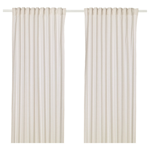 HANNALILL Curtains, 1 pair, beige, 145x300 cm