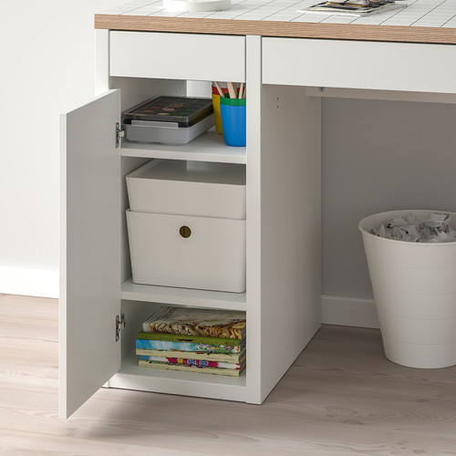 MICKE Desk, white, anthracite, 105x50 cm