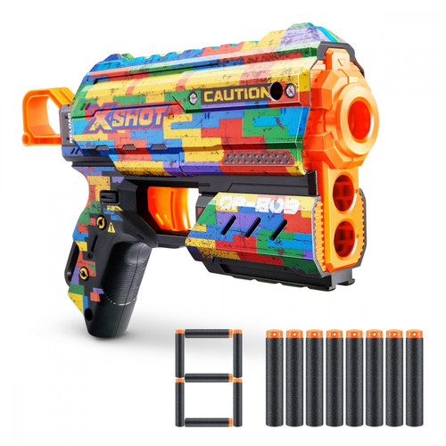 ZURU X-Shot Launcher SKINS FLUX 8 Darts Striper 8+