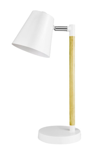 GoodHome Table Lamp Mulanje E27, white/wood