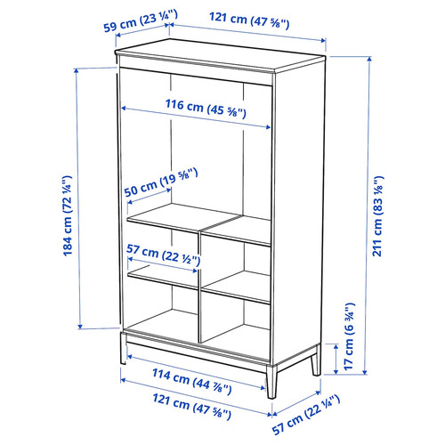 IDANÄS Wardrobe, white, 121x211 cm